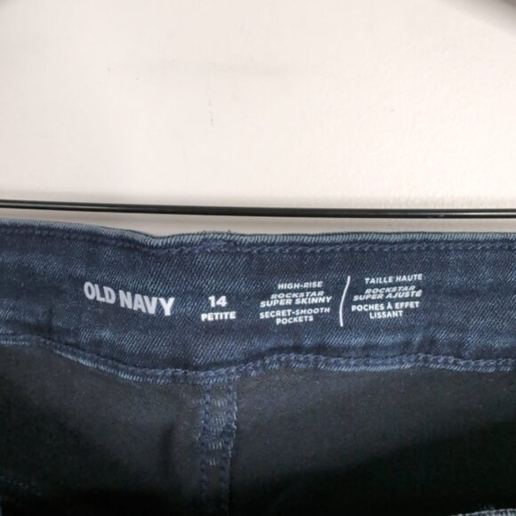 NWT Old Navy Retro 80 Super Skinny High Rise Waist Rockstar Dark Wash Jeans 14P - Picture 5 of 9